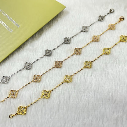 [Miro ]New CLOVER 6 MOTIF DIAMOND BRACELET