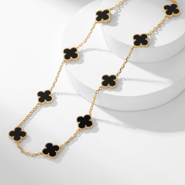Miro CLOVER 10 MOTIFS ONYX NECKLACE