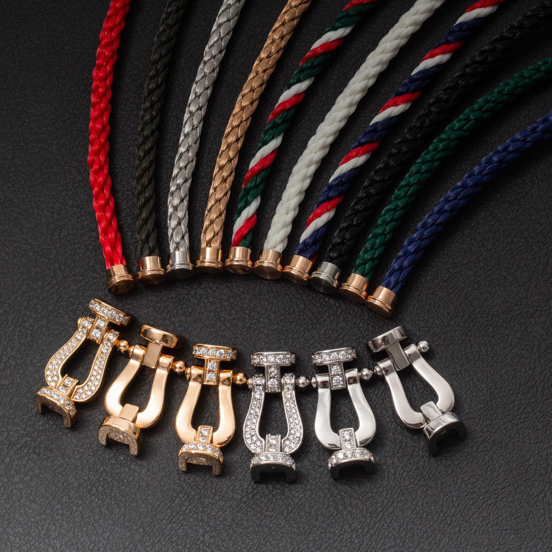 Miro FORCE LARGE HORSESHOE FULL DIAMOND BRACELET ROSE GOLD