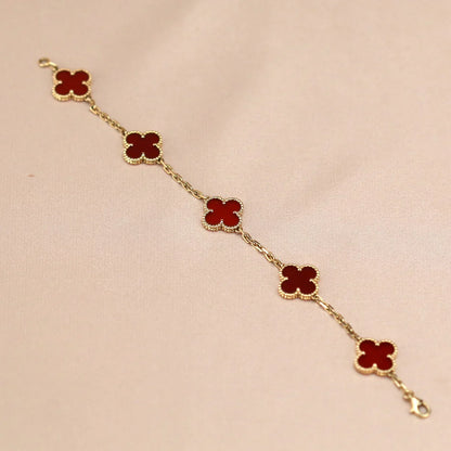 [Miro ]新作 CLOVER 5 MOTIF RED CORNELIAN BRACELET COLLECTION