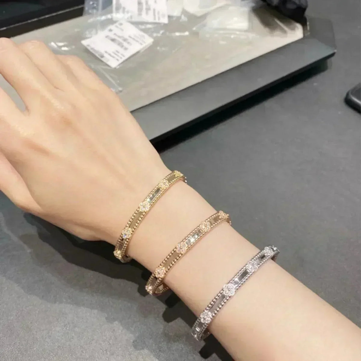 Miro CLOVER BRACELET 4MM DIAMONDS