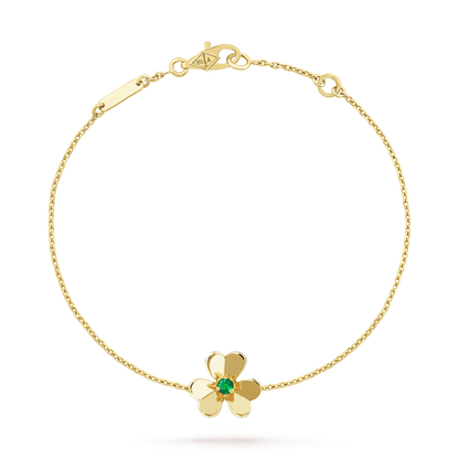 Miro FRIVOLE GOLD FLOWER PINK MALACHITE BRACELET
