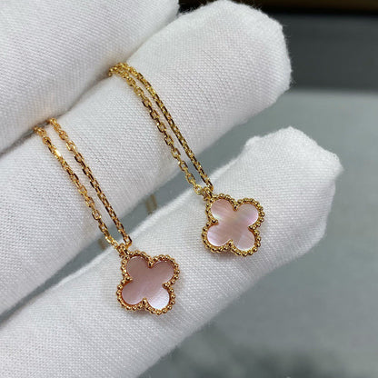 ミロ クローバー 15MM ピンクマザーオブパール 一輪の花ネックレス