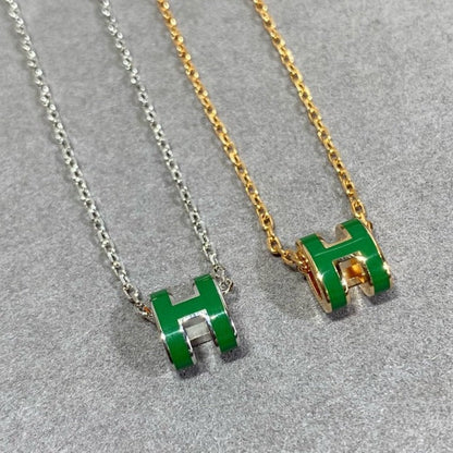 Miro POP H グリーンネックレス シルバー＆ゴールド