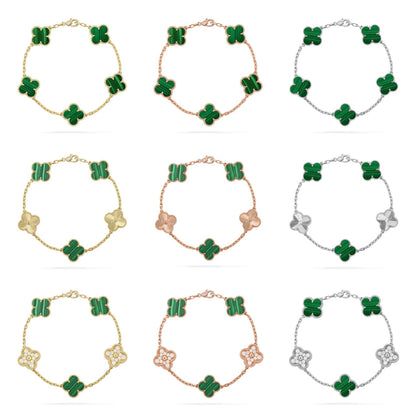[Miro ]New  CLOVER 5 MOTIF MALACHITE BRACELET COLLECTION