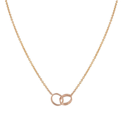 Miro LOVE NECKLACE DOUBLE RING PINK GOLD
