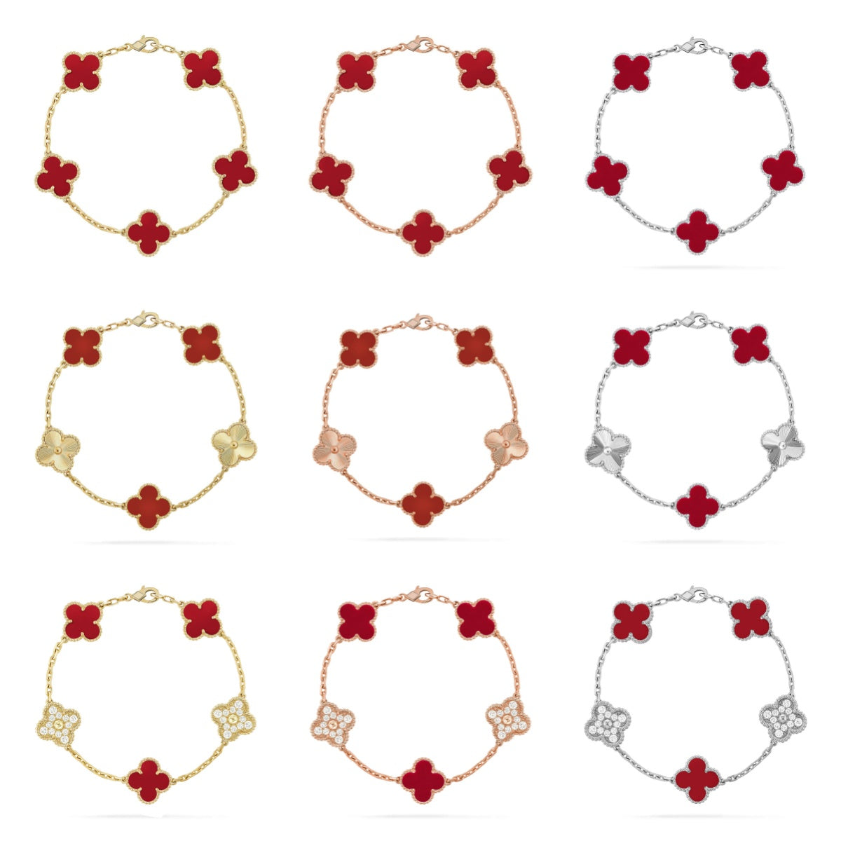 [Miro ]新作 CLOVER 5 MOTIF RED CORNELIAN BRACELET COLLECTION