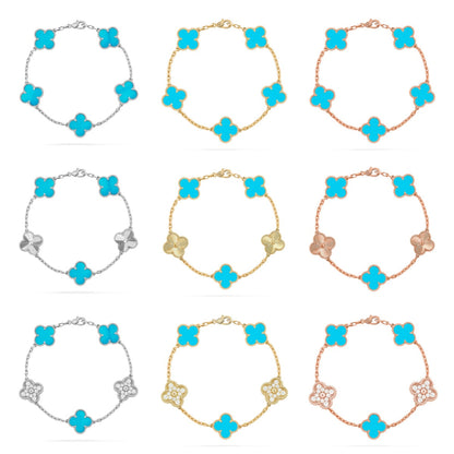 [Miro ]New  CLOVER 5 MOTIF TURQUOISE BRACELET COLLECTION