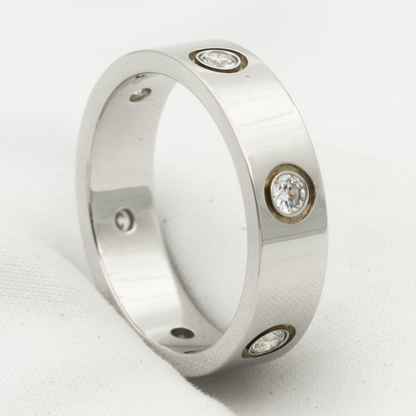 ミロ ラブリング 5.5MM 6ダイヤモンド シルバー