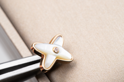 Miro JEUX DE WHITE MOP PINK GOLD DIAMOND EARRINGS