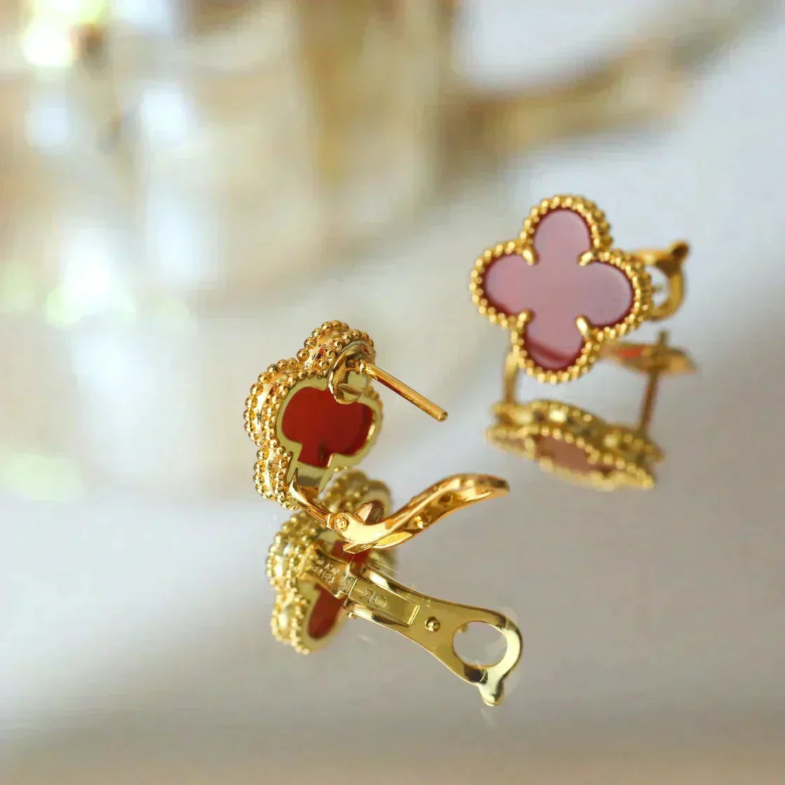 Miro CLOVER MEDIUM 1 MOTIFS CARNELIAN  EARRINGS