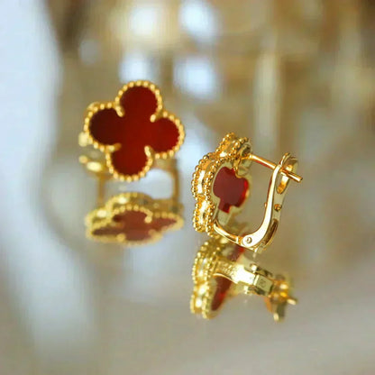 Miro CLOVER MEDIUM 1 MOTIFS CARNELIAN  EARRINGS