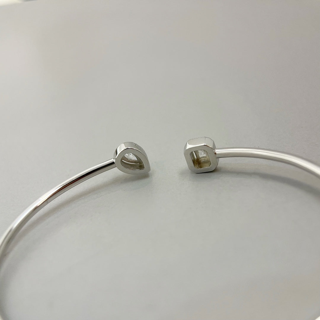 [Miro ]JONC FLEX MY TWIN TOI & MOI SILVER DIAMOND BRACELET