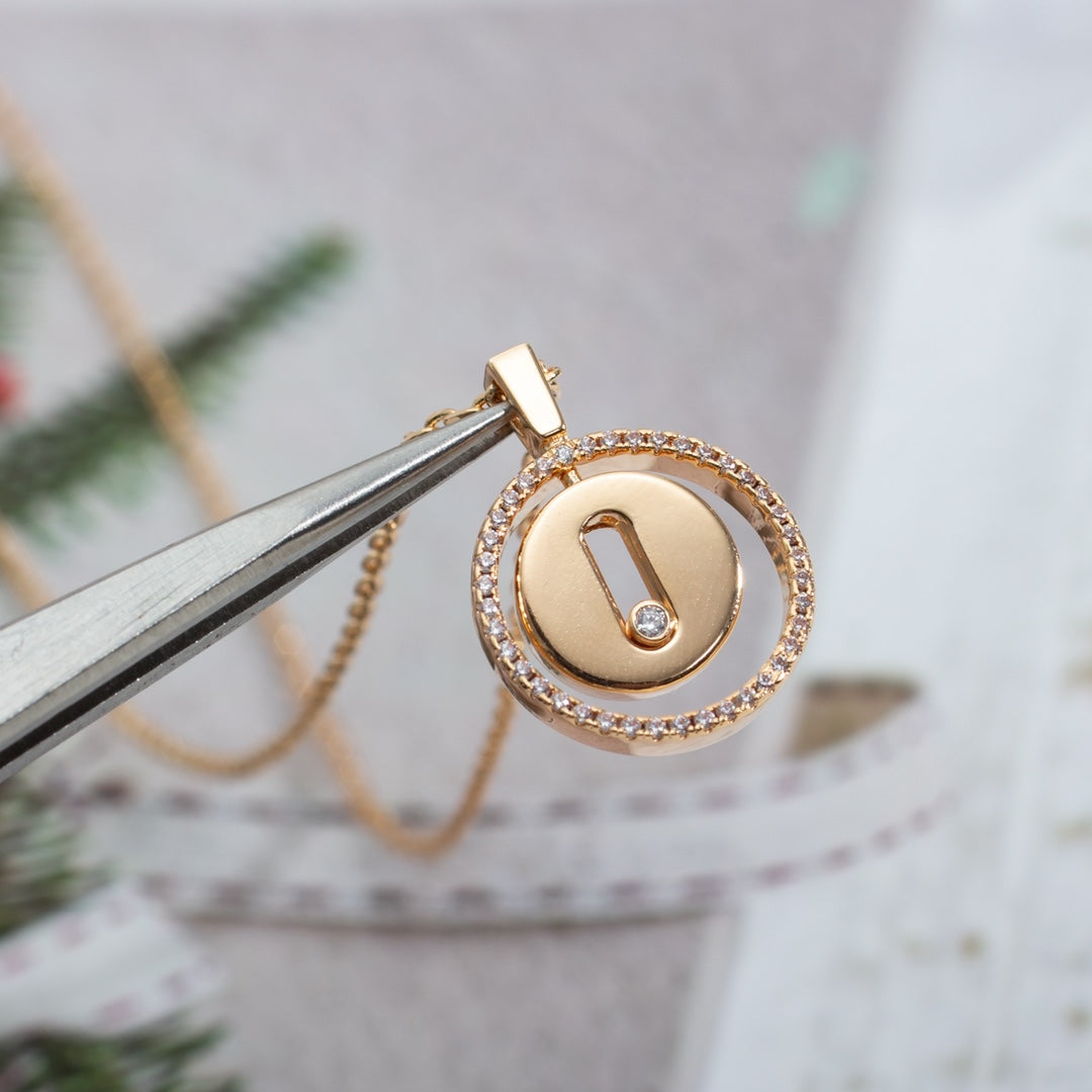 [Miro ]Miro  MOVE PM NECKLACE PINK GOLD DIAMOND
