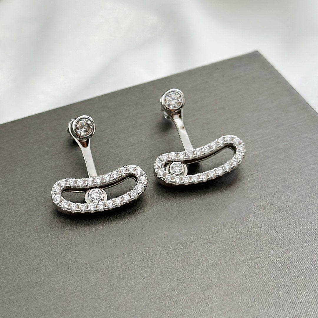 [Miro ]MOVE UNO SILVER DIAMOND EARRINGS