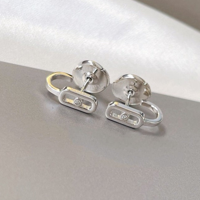 [Miro ]CREOLES MOVE UNO MINI 1 DIAMOND EARRINGS