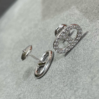 Miro HM FULL DIAMOND PIG NOSE STUD EARRINGS