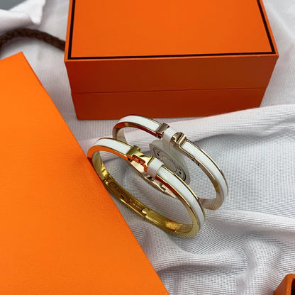Miro CLASSIC HM CLIC WHITE 8MM ENAMEL BRACELET