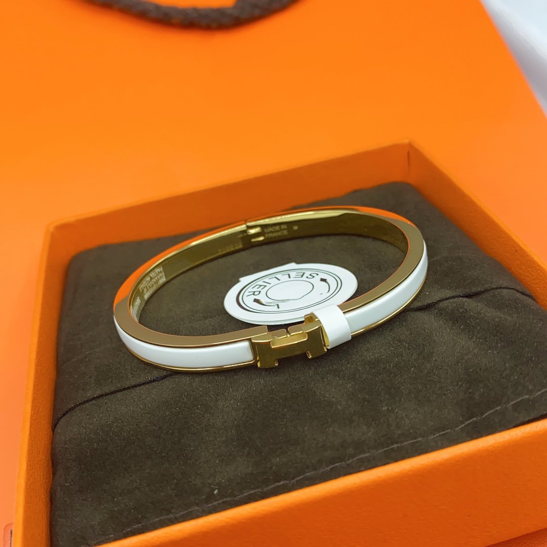 Miro CLASSIC HM CLIC WHITE 8MM ENAMEL BRACELET