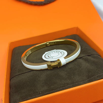 Miro CLASSIC HM CLIC WHITE 8MM ENAMEL BRACELET