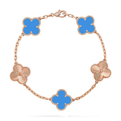 [Miro ]New CLOVER 5 MOTIF BLUE AGATE BRACELET COLLECTION