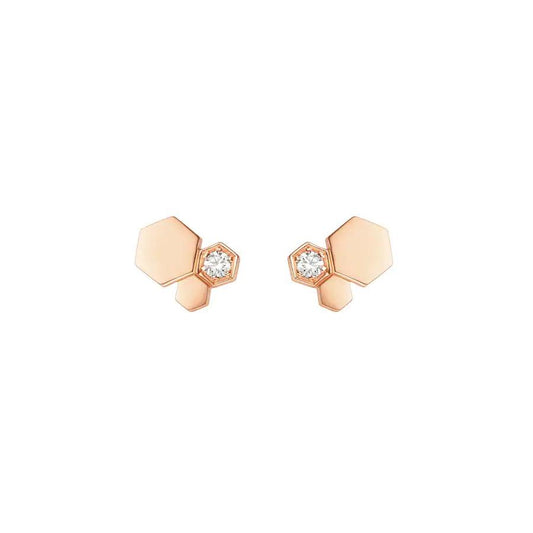 Miro BEE LOVE PINK GOLD DIAMOND EARRINGS
