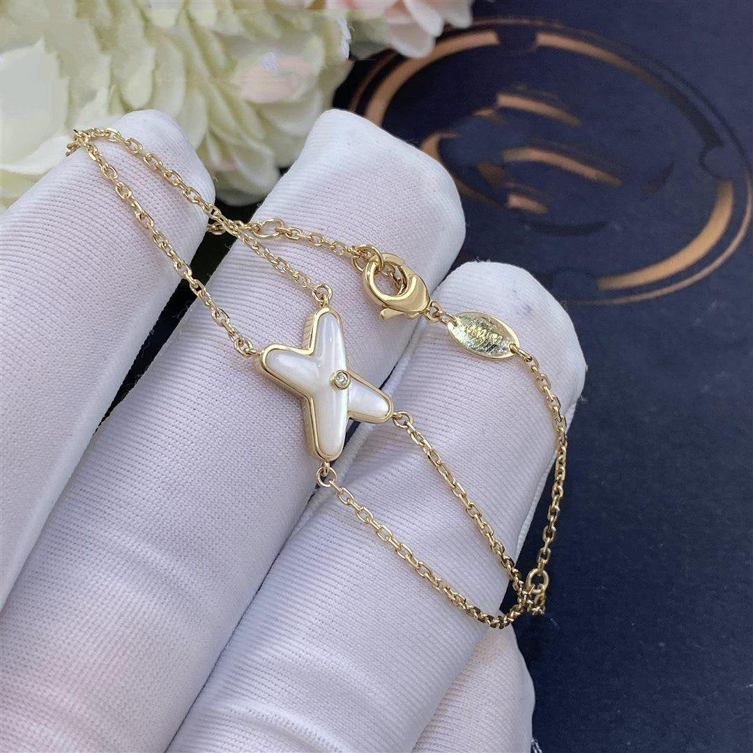 Miro JEUX BRACELET WHITE MOP GOLD 1 DIAMOND