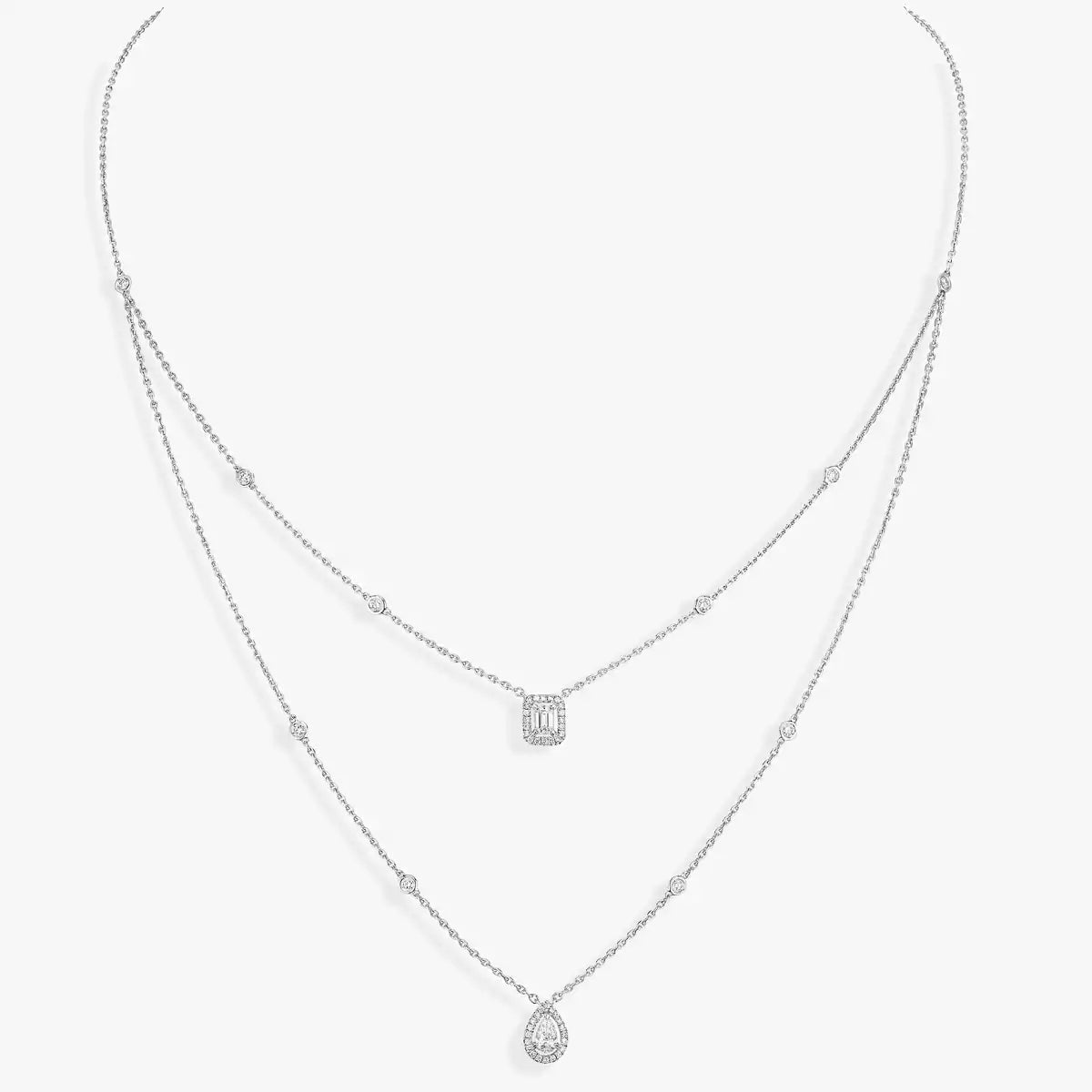 [Miro ]Diamond Necklace My Twin 2 Rows