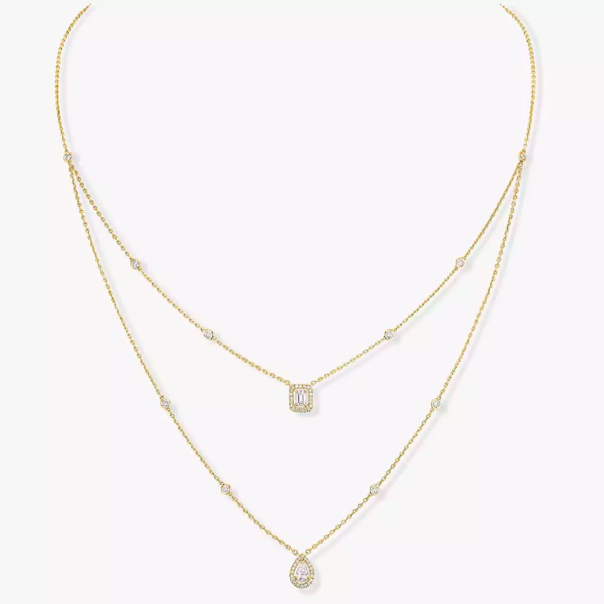 [Miro ]Diamond Necklace My Twin 2 Rows