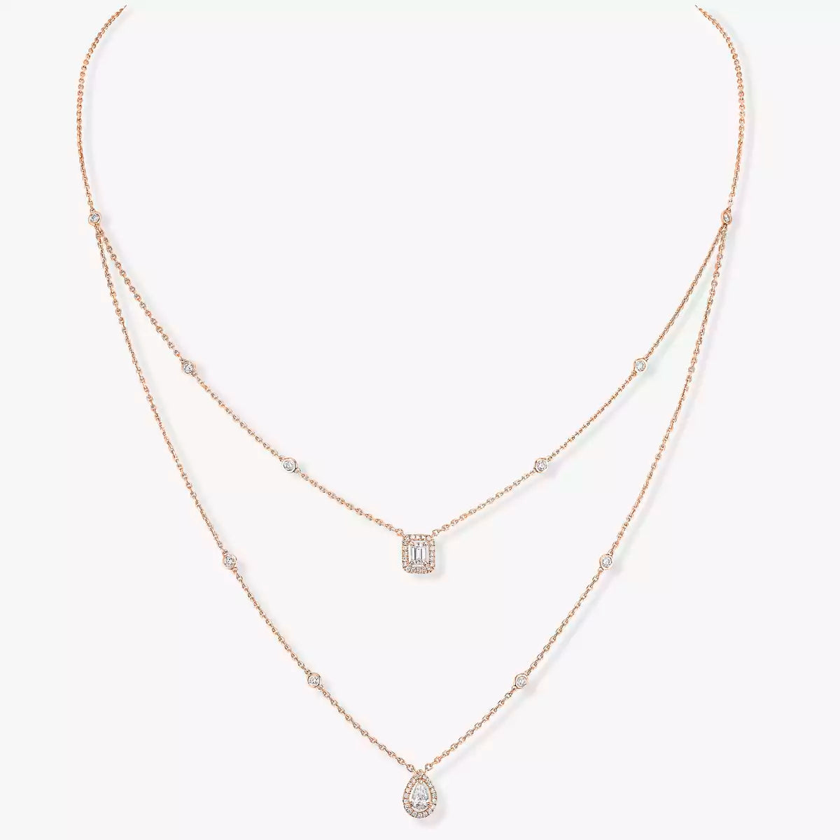 [Miro ]Diamond Necklace My Twin 2 Rows