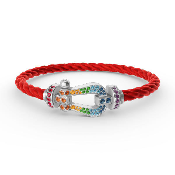 Miro FORC LARGE HORSESHOE  COLORED DIAMOND BRACELET SILVER