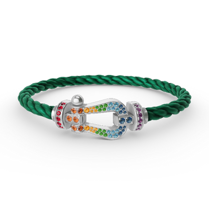 Miro FORC LARGE HORSESHOE  COLORED DIAMOND BRACELET SILVER