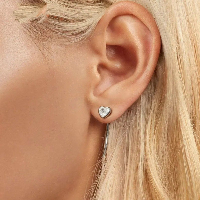 女性用可憐なシンプルハートピアス BSE1003