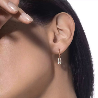 [Miro ]Move Uno Single Diamond Hoop Earring