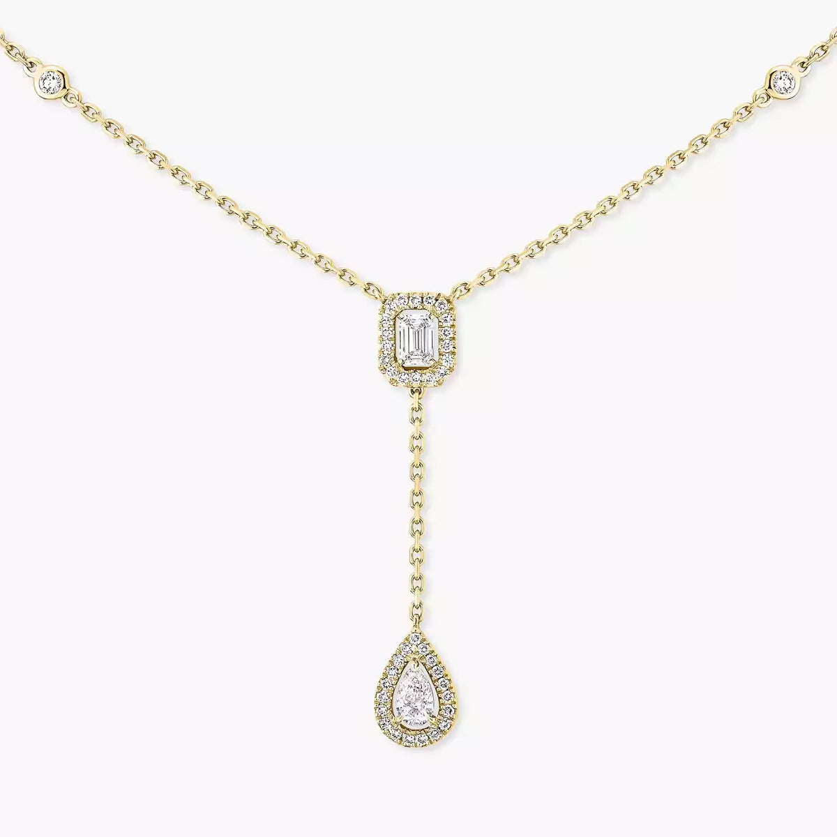 [Miro ]Gold Diamond Tie Necklace