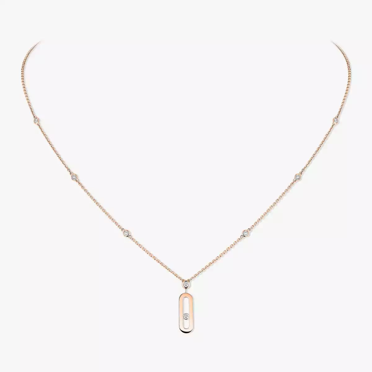 [Miro ] Move Uno Gold Diamond Long Necklace
