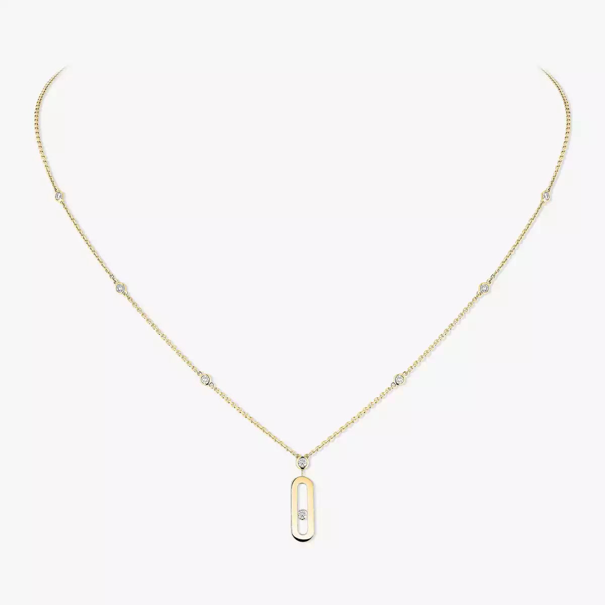 [Miro ] Move Uno Gold Diamond Long Necklace