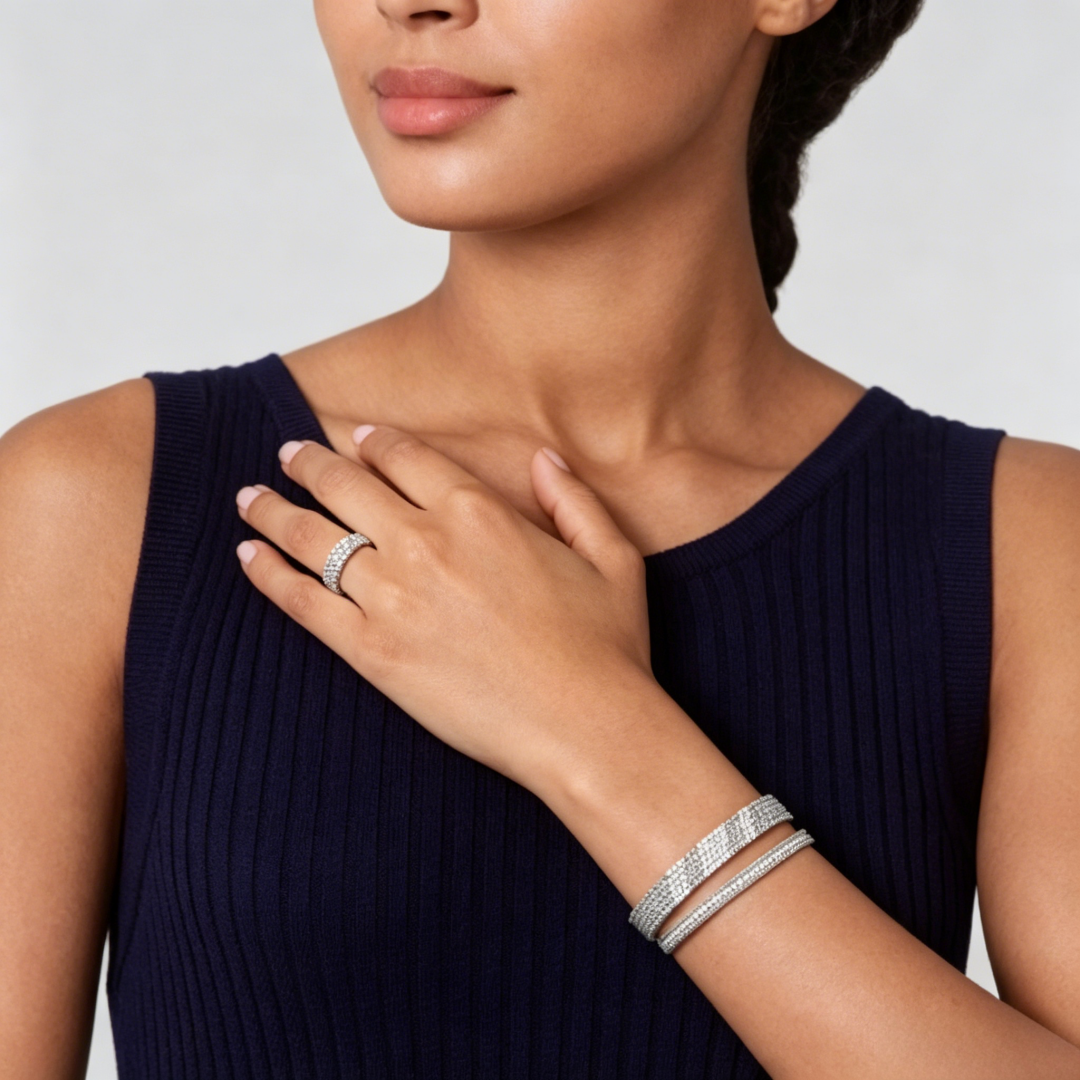 [Miro ]  THREE-ROW DIAMOND RING