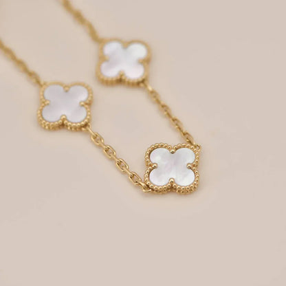 [Miro ]New CLOVER WHITE PEARL MOP 5 MOTIF BRACELET COLLECTION