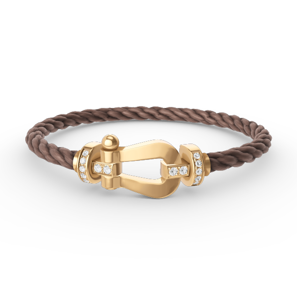 Miro FORCE LARGE HORSESHOE HALF DIAMOND BRACELET GOLD