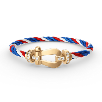 Miro FORCE LARGE HORSESHOE HALF DIAMOND BRACELET GOLD