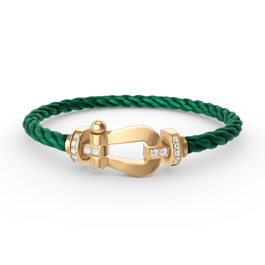 Miro FORCE LARGE HORSESHOE HALF DIAMOND BRACELET GOLD
