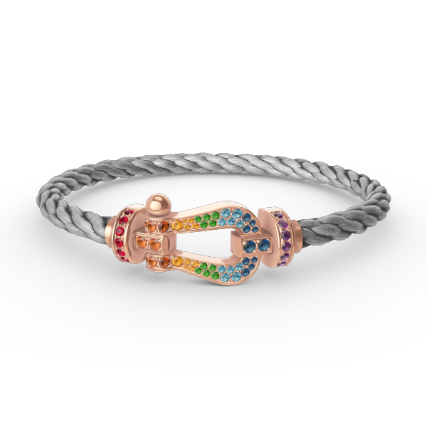 Miro FORCE LARGE HORSESHOE  COLORED DIAMOND BRACELET ROSE GOLD