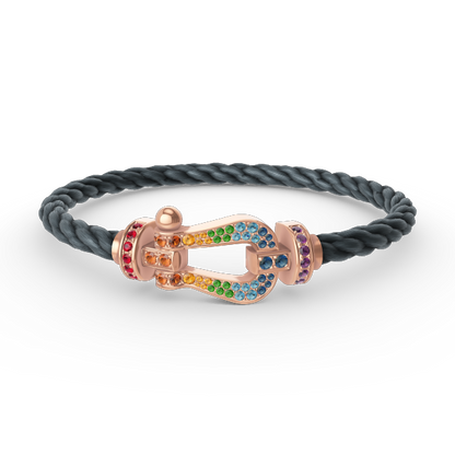 Miro FORCE LARGE HORSESHOE  COLORED DIAMOND BRACELET ROSE GOLD