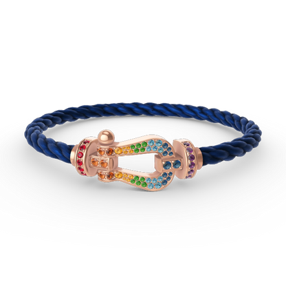 Miro FORCE LARGE HORSESHOE  COLORED DIAMOND BRACELET ROSE GOLD