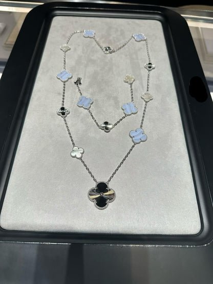 [Miro ] 25 NEW CLOVER 15 MOTIFS PURPLE CHALCEDONY