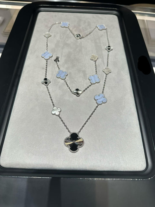 [Miro ] 25 NEW CLOVER 15 MOTIFS PURPLE CHALCEDONY
