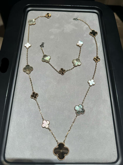 [Miro ] 25 NEW CLOVER 15 MOTIFS GRAY MOTHER-OF-PEARL