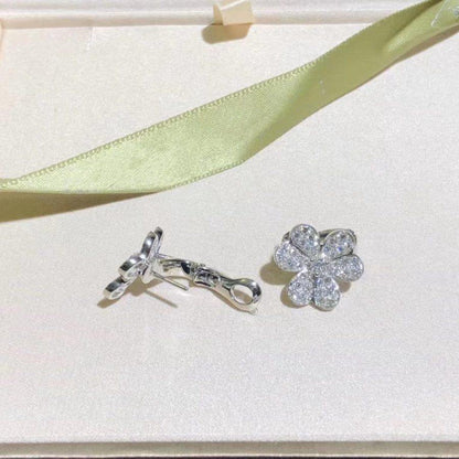 Miro FRIVOLE SILVER FLOWER DIAMOND EARRINGS