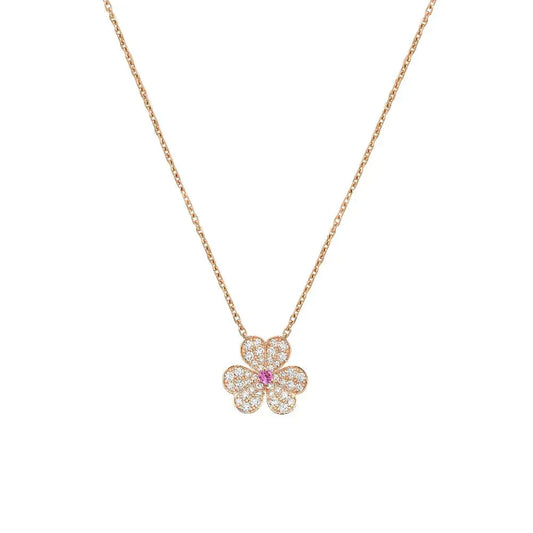 Miro FRIVOLE ROSE GOLD FLOWER DIAMOND NECKLACE